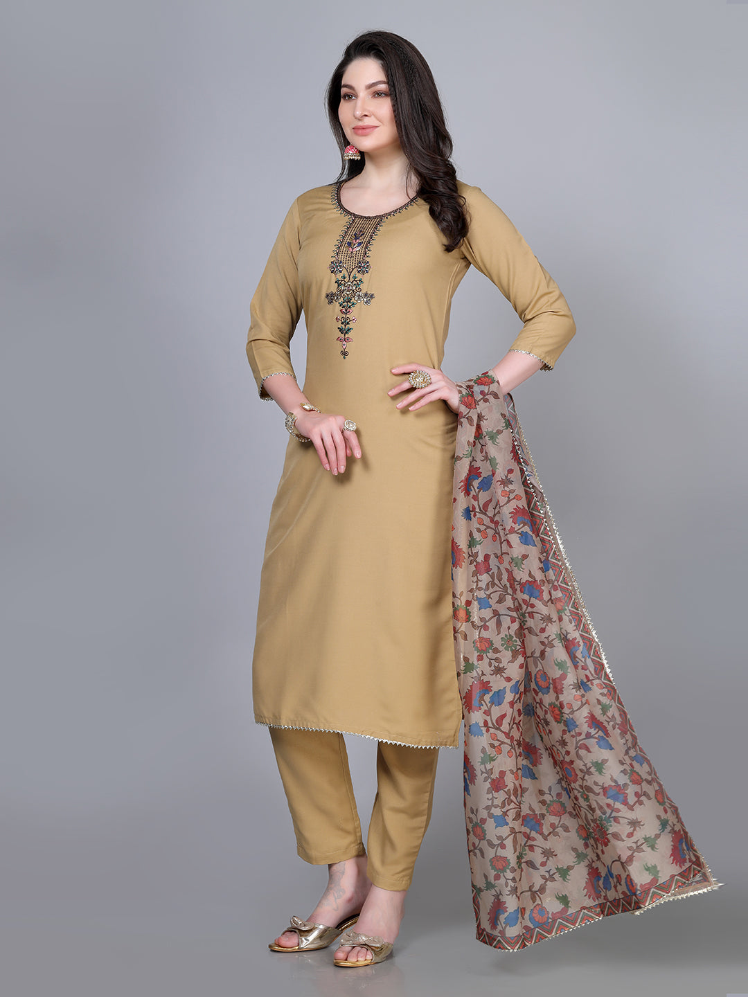 Laxis Women Printed Kurta Pant with Dupatta set