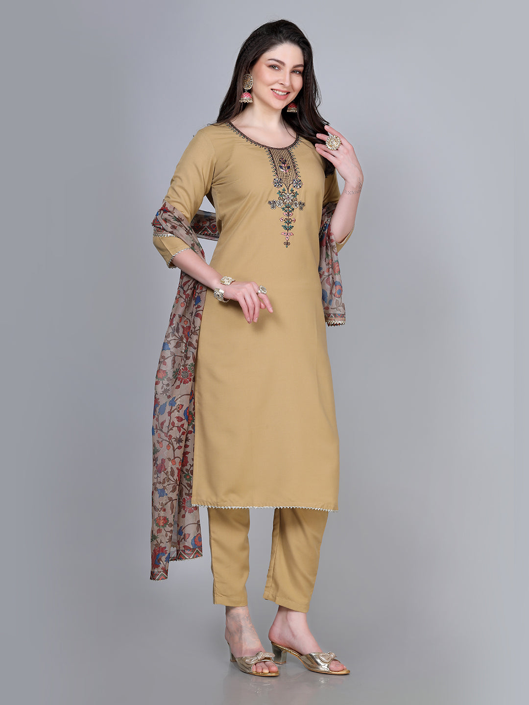 Laxis Women Printed Kurta Pant with Dupatta set