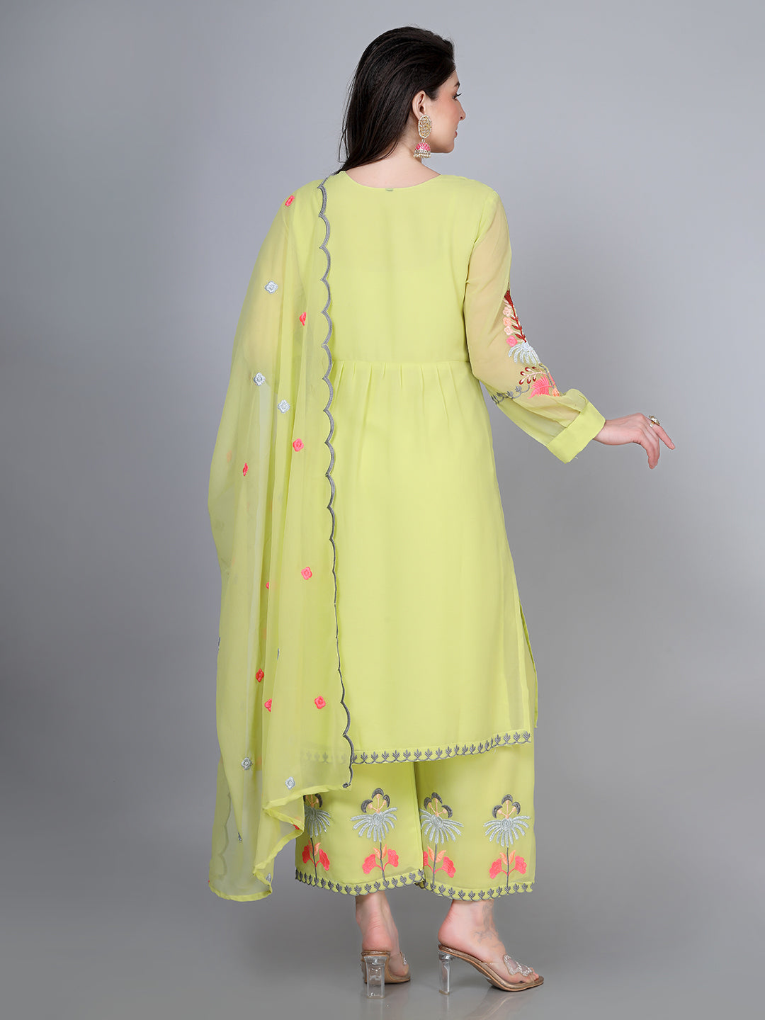 Laxis Printed Kurta Palazzo Set with Dupatta Set