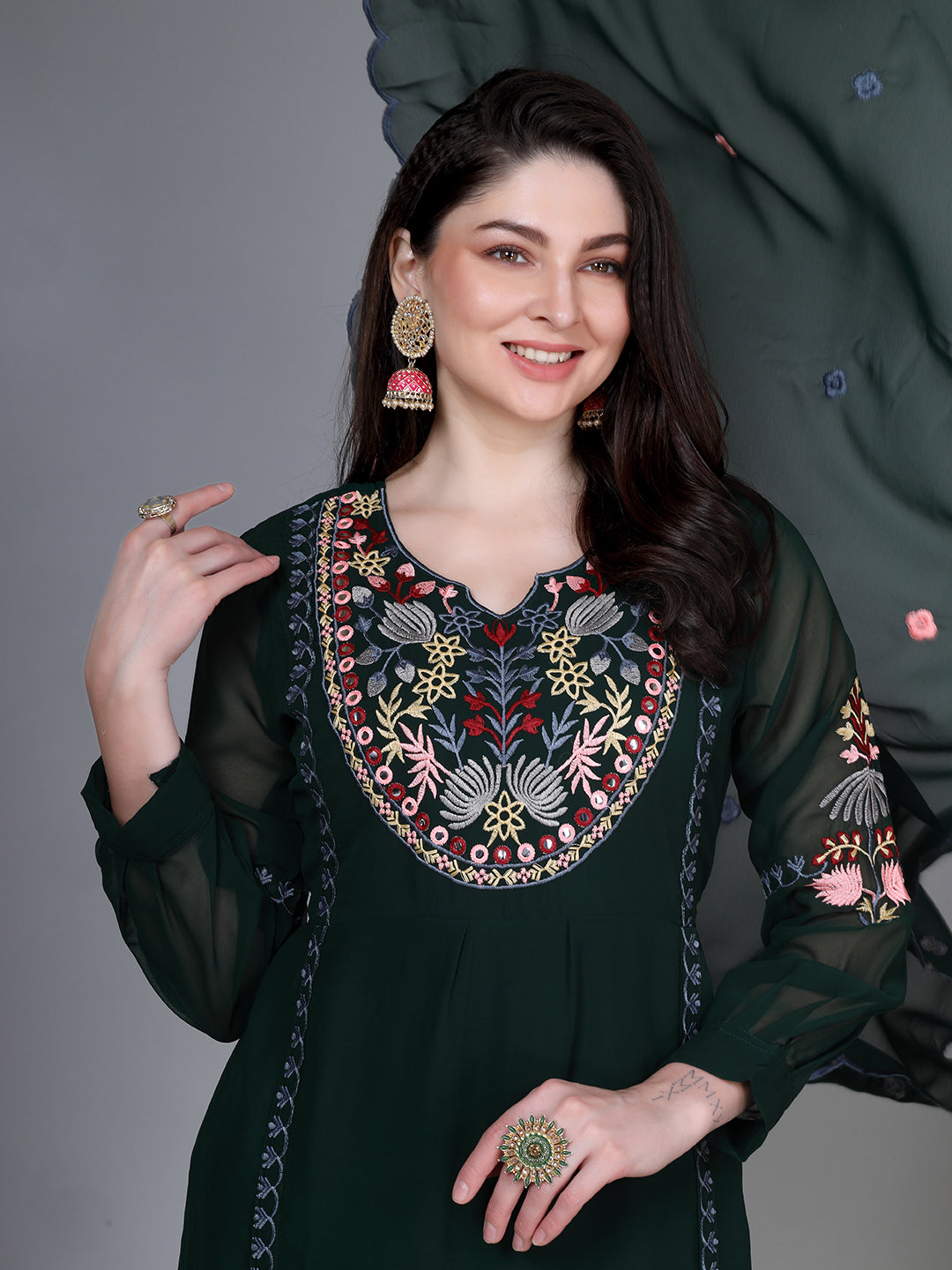 Laxis Printed Kurta Palazzo Set with Dupatta Set