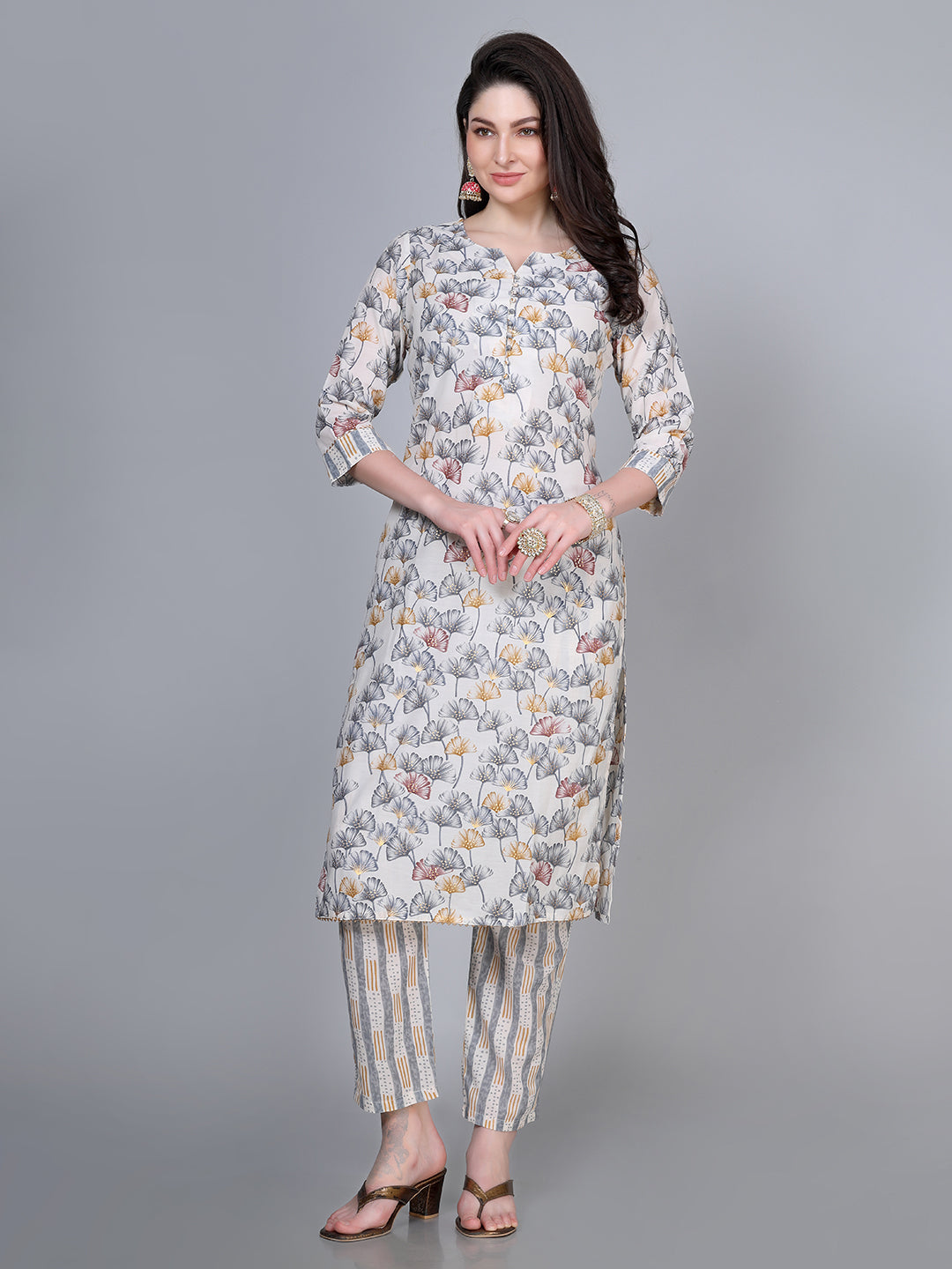 Laxis Embroidered Printed Kurta Pant with Dupatta set