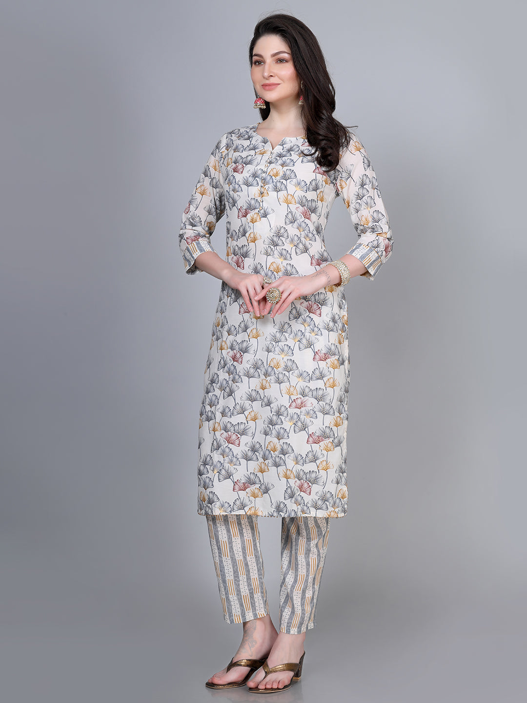 Laxis Embroidered Printed Kurta Pant with Dupatta set