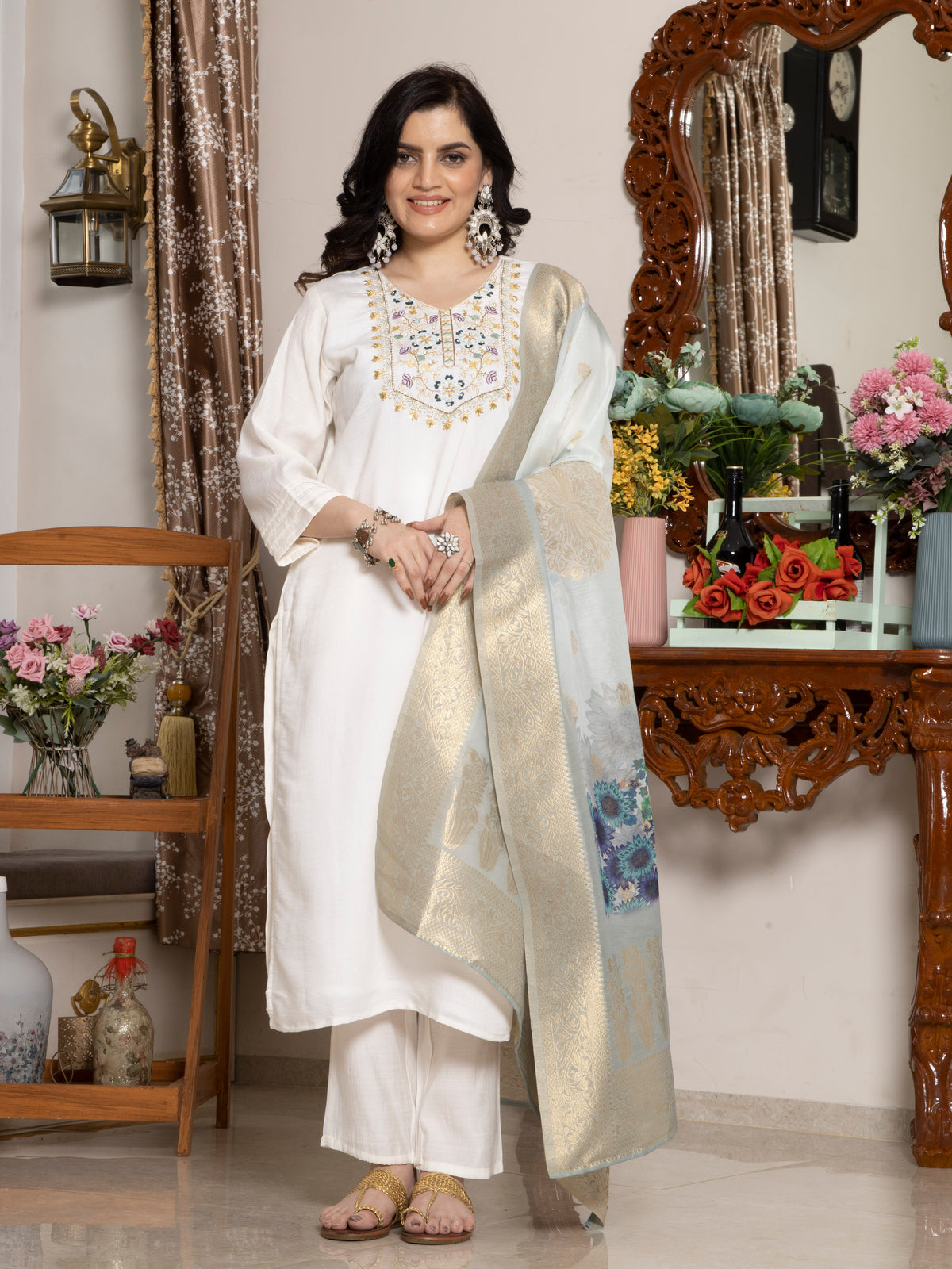 Laxis Pure Viscose Kurti and Pant Set for Women