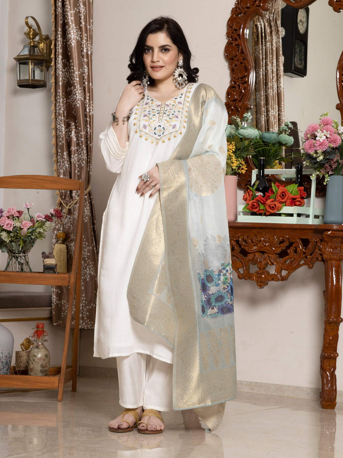 Laxis Pure Viscose Kurti and Pant Set for Women