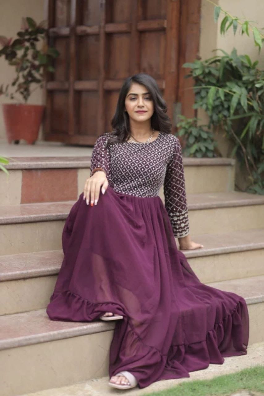 Embroidered Georgette Anarkali Gown